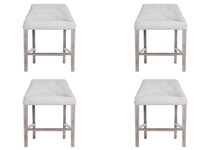 4x Bar Hocker Barhocker Tresen Stuhl Set Stühle Polste Chesterfield Design Stil